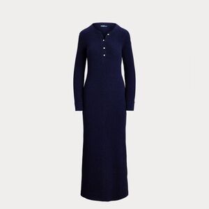 Wool-Cashmere Henley Sweater Dress
Color: Denim Heather
Size: L
NWT